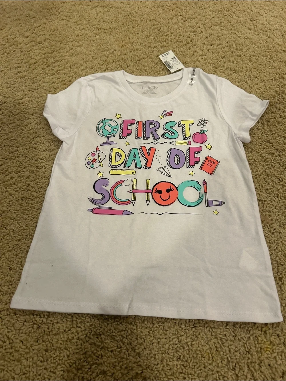 The Children's Place White 'First Day of School' Colorful Graphic Tee